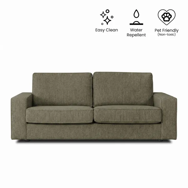 Klaus Retro Green 3 Seater Sofa