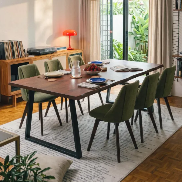 Fletcher Honey Oak Faux Live Edge Dining Table 240cm