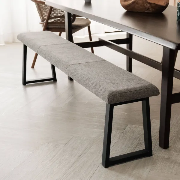 Troy Pebble Grey Bench 190cm
