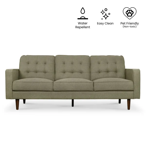 Jane Retro Green Mid-Century 3 Seater Sofa