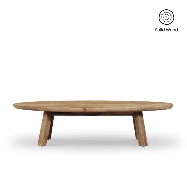 Reclaimed Wood Oval Coffee Table