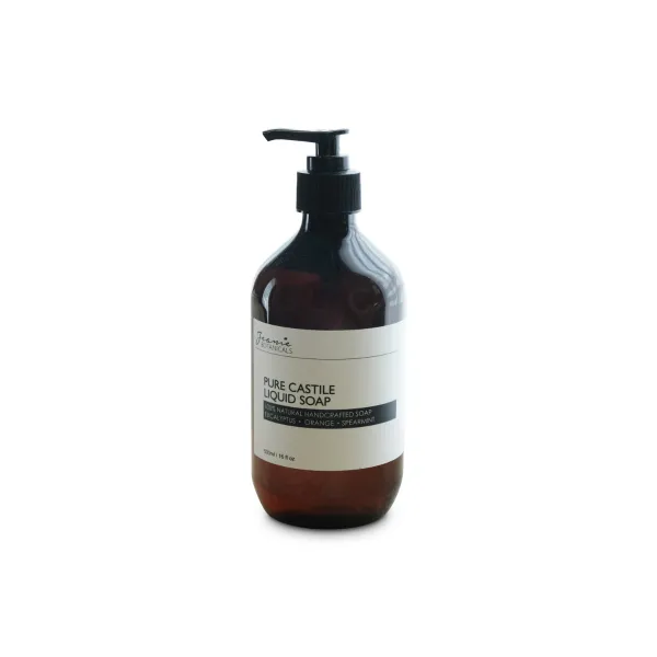 Jeanie Botanicals Liquid Castile Soap 500ml (Eucalyptus/Orange/Spearmint)