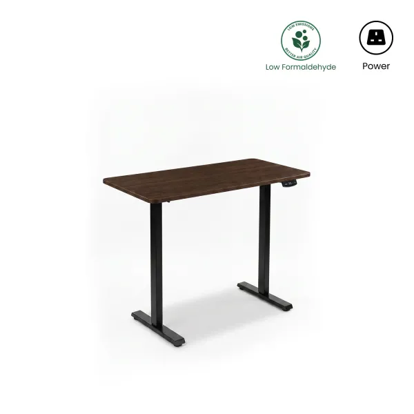 Felix Lite Adjustable Standing Desk 120x60cm - Walnut & Matt Black