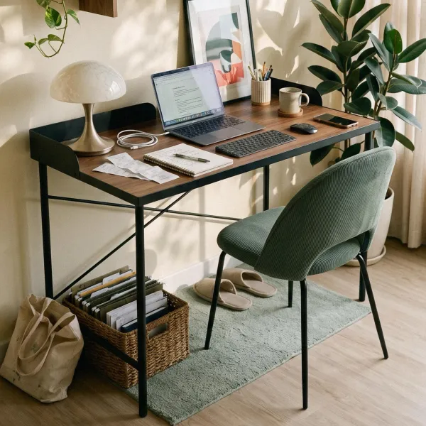 Wilton Desk - Walnut & Black