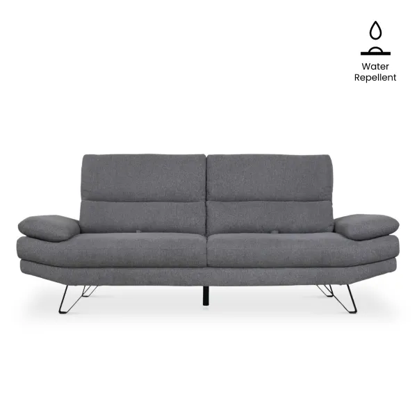 Sway Dark Grey 3 Seater Sofa With Adjustable Back