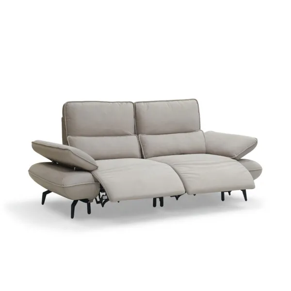 Vannessa Sand Beige 2 Seater Double-Power Reclining Sofa With Adjustable Back