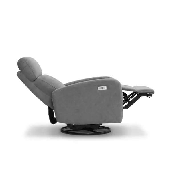 Keef Stone Grey Swivel Power Reclining Lounge Chair