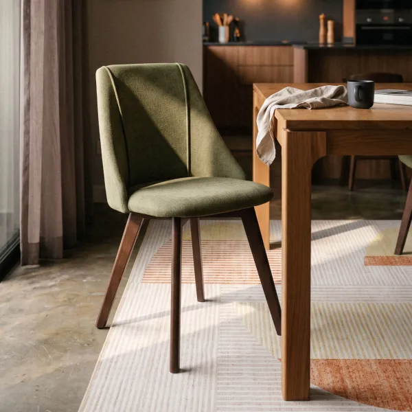 Cara Cappuccino Chair - Moss Green