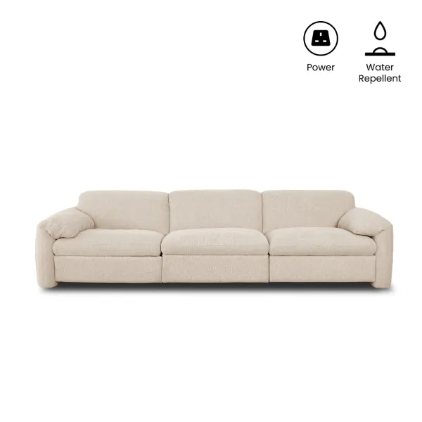 Kimberly Light Grey 4 Seater Power Reclining Sofa