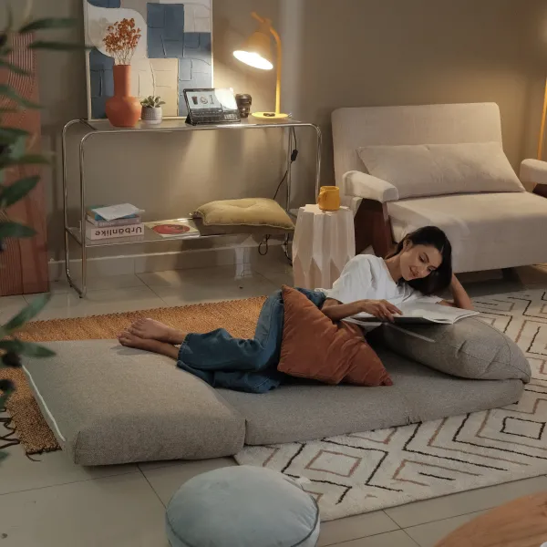 Gin Sand Brown Lazy Couch