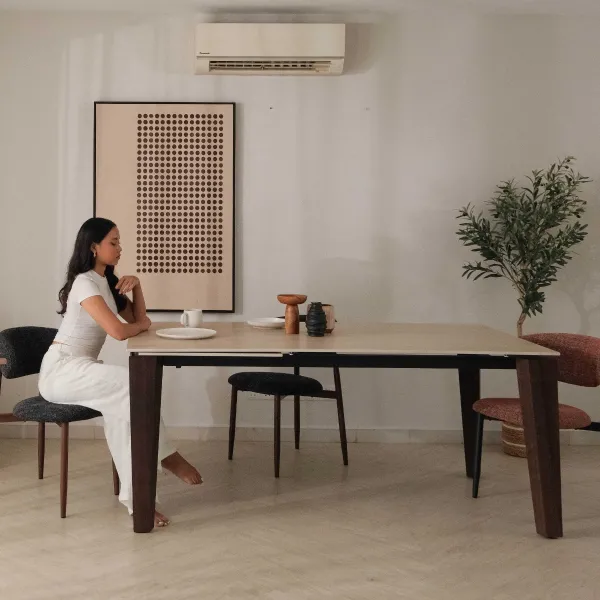 Declan Traventine Expandable Dining Table 180-240cm