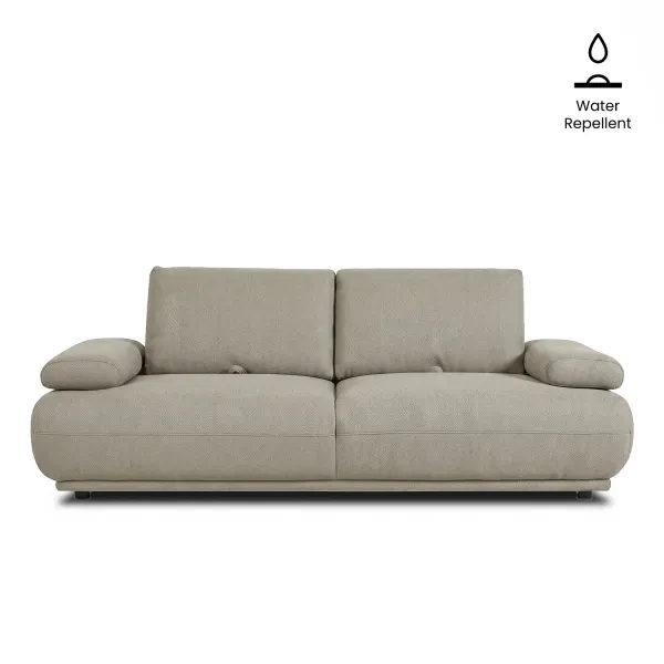 Valeria Sand Brown 3 Seater Sofa With Adjustable Back