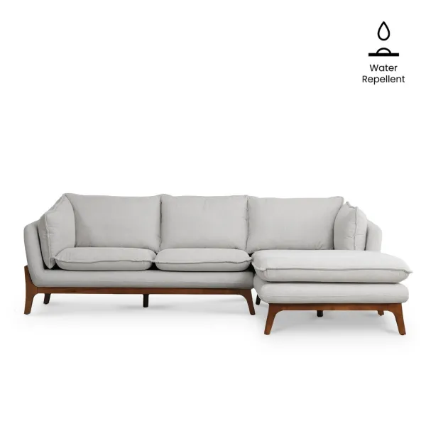 Brett Light Grey Left Sectional Sofa