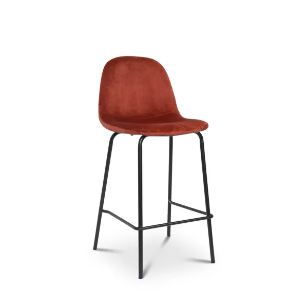 Sera Counter Stool Umber Brown Velvet