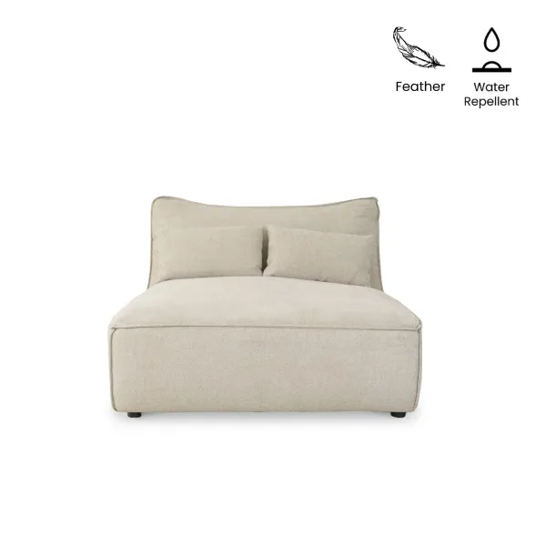 Daphne Stone Grey Modular Armless Chaise