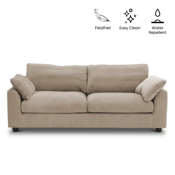Harbor Sand Brown 3 Seater Sofa
