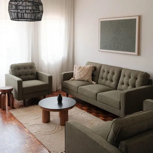 Jane Retro Green Mid-Century 3 Seater Sofa