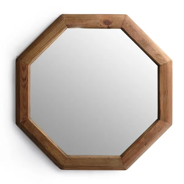 Reclaimed Wood Octagon Mirror