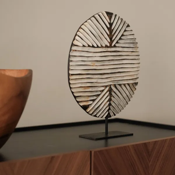 Otis Teak Black & Whitewashed Art Stand