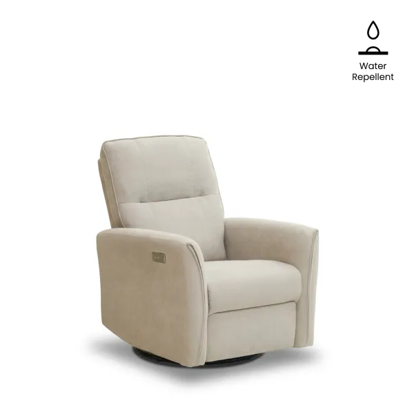 Louisa Light Brown Swivel Power Reclining Lounge Chair