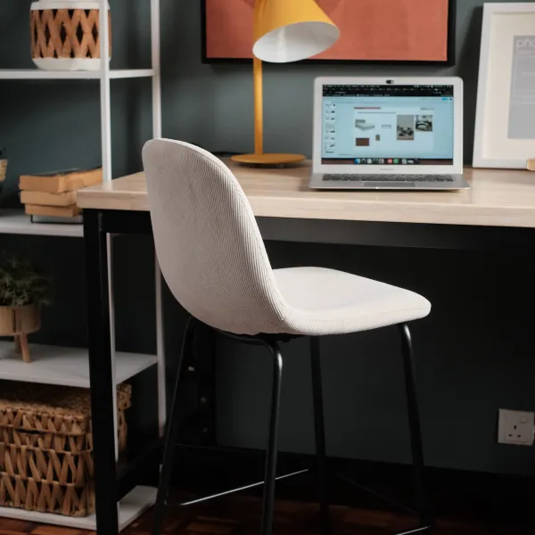 Sera Bar Stool Ivory Corduroy