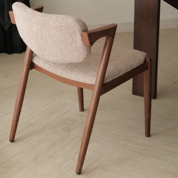 Jenna Walnut Dining Chair Sand Beige