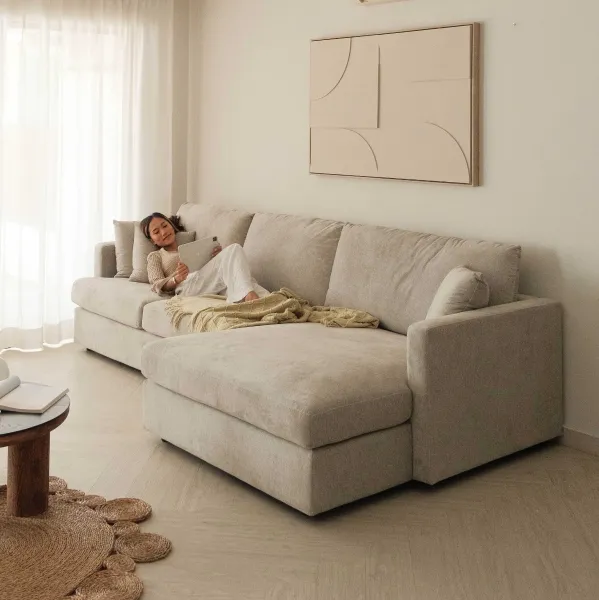 Franca Sand Grey Left Sectional Sofa