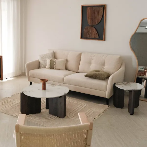 Thalia Light Beige 4 Seater Sofa