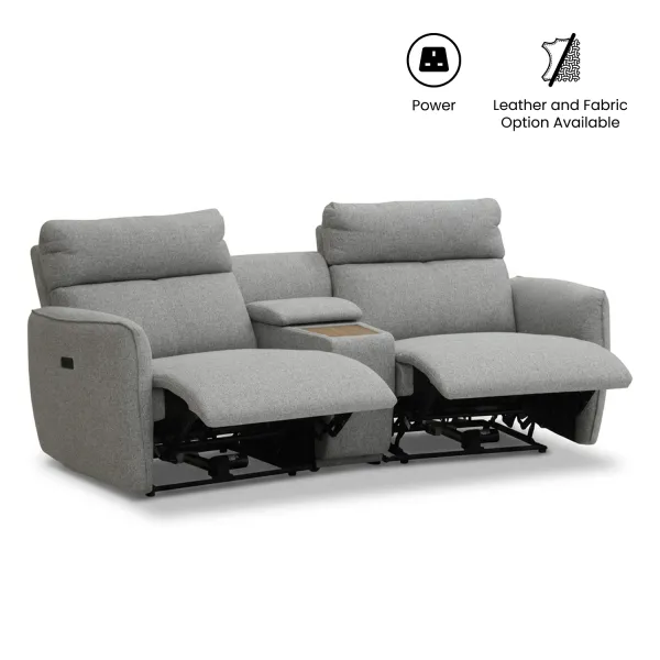 Camilla 2 Seater Double-Power Reclining Sofa with Trapezoid Console Table