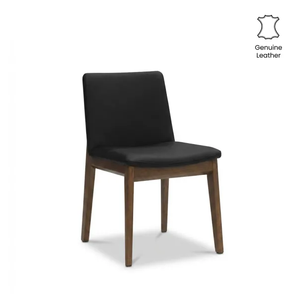 Alden Ebony Full Leather Dining Chair