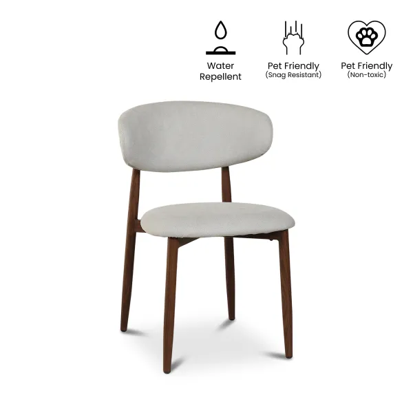 Bliss Walnut Dining Chair Mist Grey