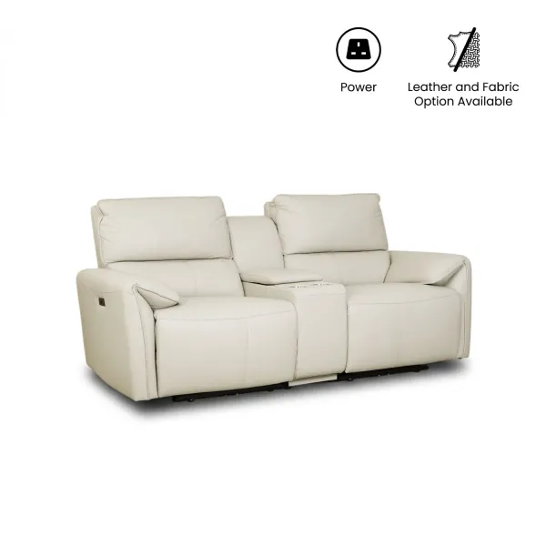 Haven 2 Seater Double-Power Reclining Sofa with Sofa Console