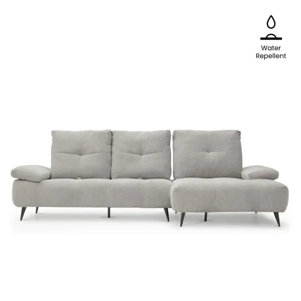 Harriet Flint Grey Left Sectional Sofa With Adjustable Back