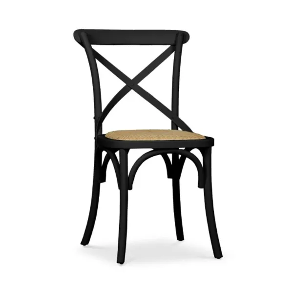 Cross Back Café Dining Chair Rustic Ebony