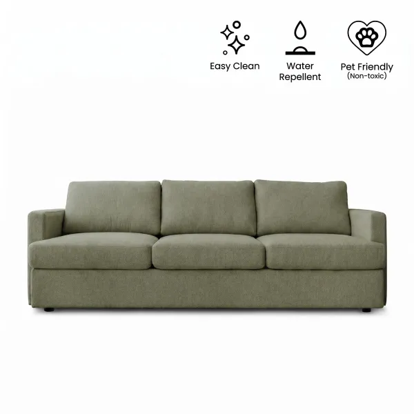 Archer Retro Green 3 Seater Sofa
