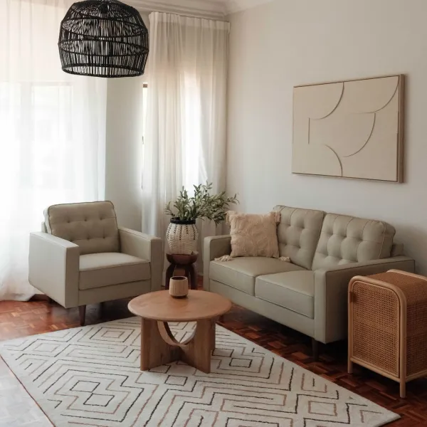 Jane Taupe Mid-Century 1 Seater Sofa