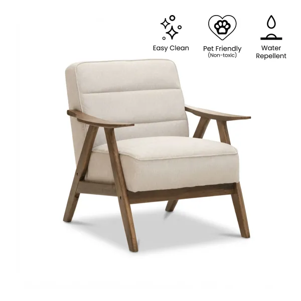 Astrid Mid Century Light Grey Lounge Chair