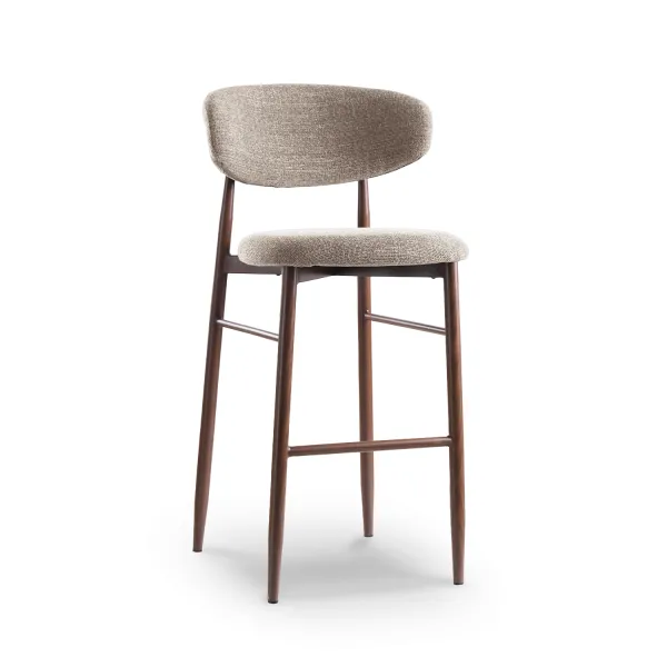 Bliss Walnut Bar Stool Sand Beige