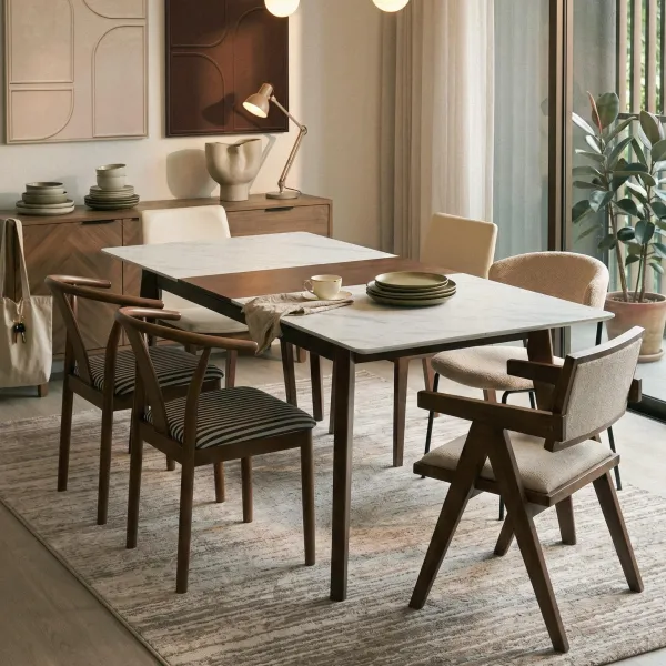 Helio White Expandable Dining Table 160-200cm