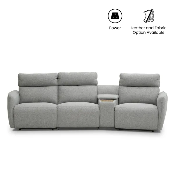 Camilla 3 Seater Triple-Power Reclining Sofa with Trapezoid Console Table