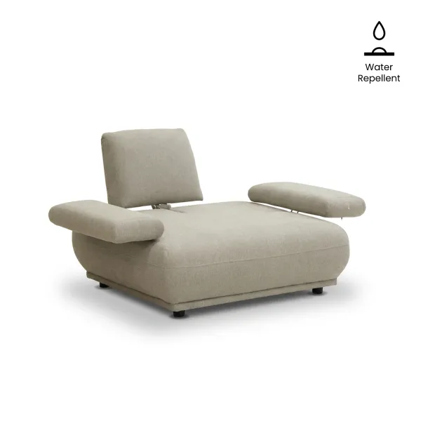 Valeria Sand Brown 1 Seater Sofa With Adjustable Back