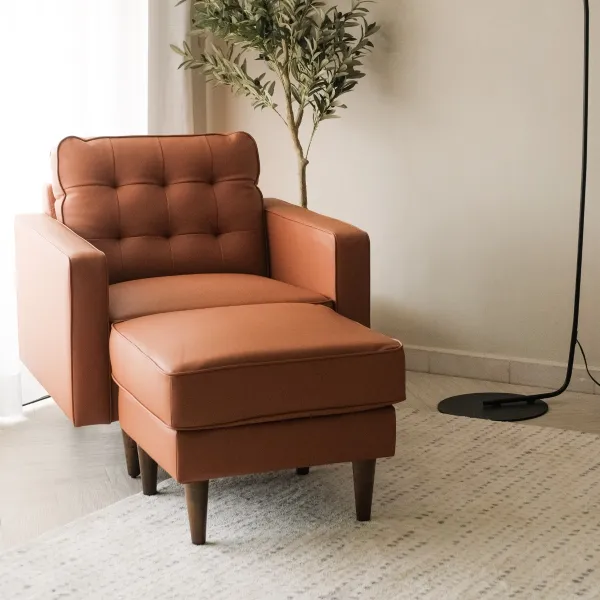 Jane Persimmon Mid-Century 1 Seater Sofa