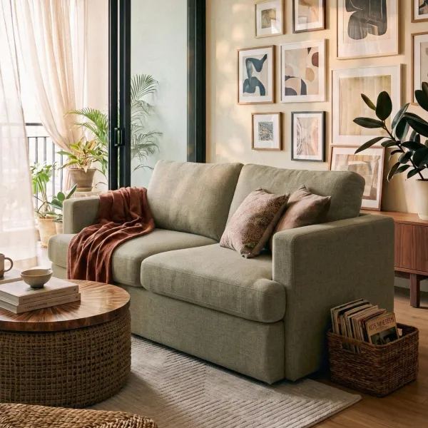 Archer Retro Green 2 Seater Sofa