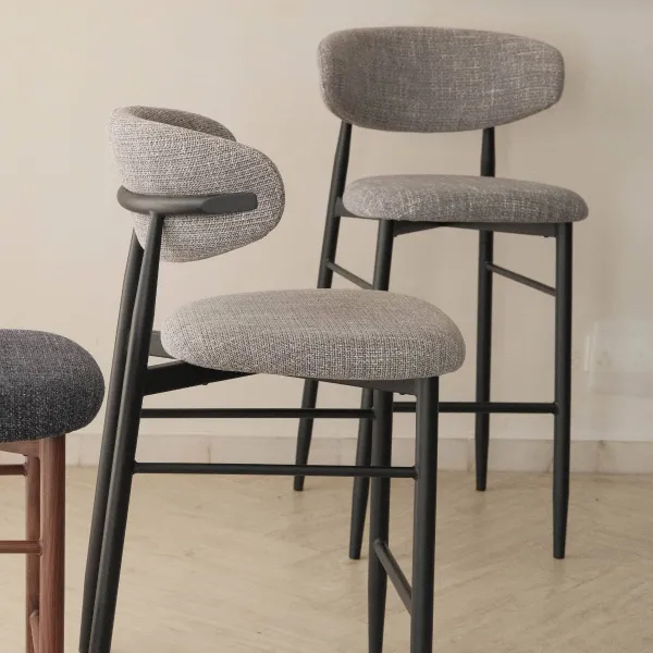 Bliss Ebony Bar Stool Slate Grey