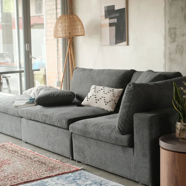 Patrice Luxe Arm Sofa with Ottoman
