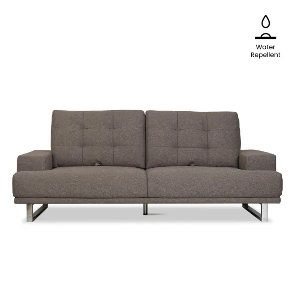 Nolan Sand Brown 3 Seater Sofa with Adjustable Back