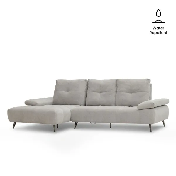Harriet Flint Grey Right Sectional Sofa With Adjustable Back