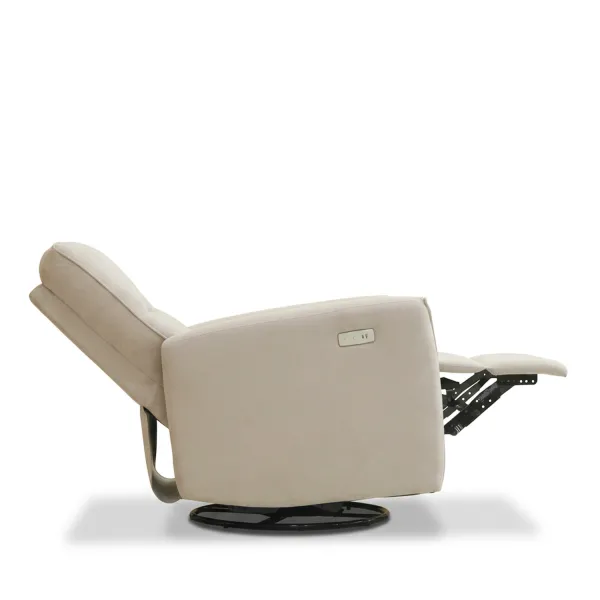 Louisa Light Brown Swivel Power Reclining Lounge Chair