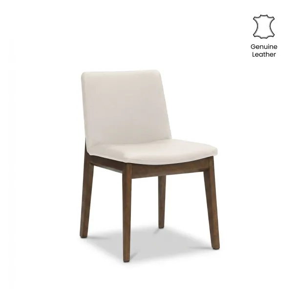 Alden Light Grey Full Leather Dining Chair