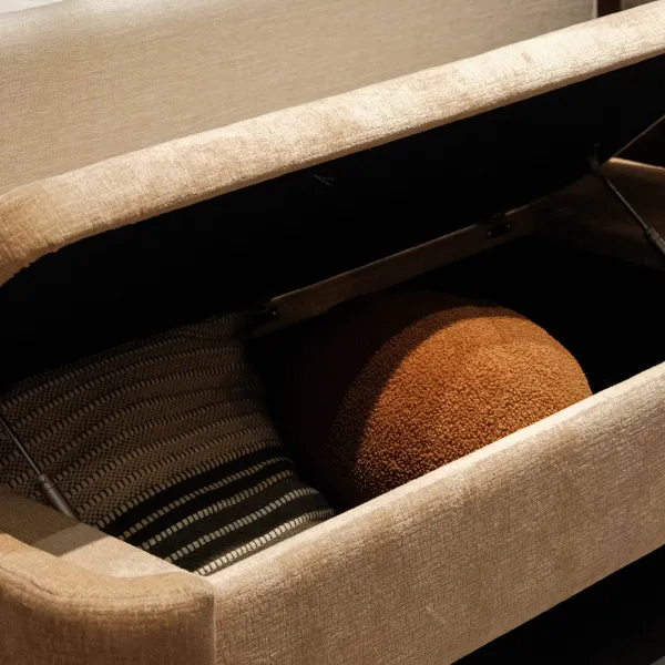 Candra Champagne Storage Bench